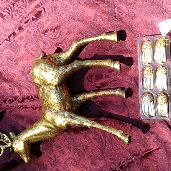 🌻 SUNFLOWER KNIFE RESTS Tournesol  Set of 6 GOLD TONE BEAUTIES 🌻 - Picture 2 of 14